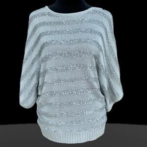 NEW YORK & CO sweater, Silver / gray with sequins, women’s size S